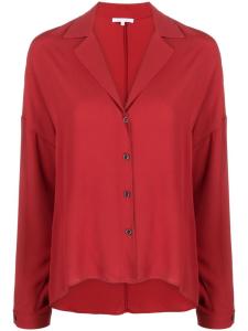 Patrizia Pepe креповая рубашка с V-образным вырезом и длинными рукавами, красный