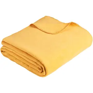 Плед для дома Uni Decke Malaga однотонный Ibena, желтый