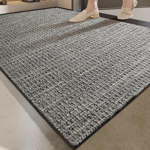 Dajiang Ковер 80х120 см износостойкий для прихожей, моющийся, шерсть, Fandi-Graphite Gray, Sandy-Scraping Dust-Free