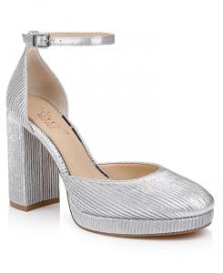 Женские туфли Stephanie с закрытым носком на платформе Jewel Badgley Mischka, серебряный