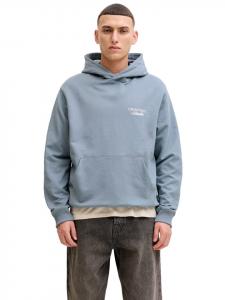Jack & Jones Толстовка JORNORREBRO TYPO BACK SWEAT HOOD синего цвета