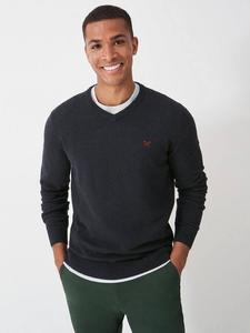 Хлопковый джемпер с длинными рукавами Crew Clothing, Anthracite Grey