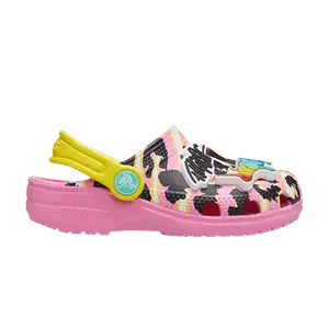 Кроссовки Crocs Ron English x Classic Clog Kids Party Animals - Pink Lemonade, розовый