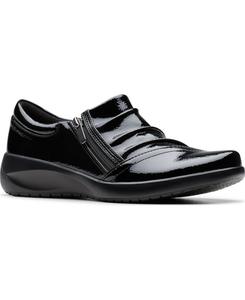 Женские балетки Kaetlyn Mila с круглым носком Clarks, Black Crinkle Patent