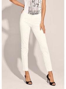 MADELEINE Узкие эластичные брюки в клетку цвета слоновой кости