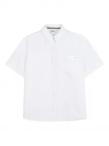 Полосатая рубашка с короткими рукавами Boss Kidswear, белый