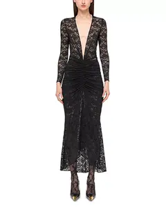 Кружевное платье Nelli с глубоким вырезом Ronny Kobo, черный