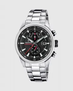 F20694/6 Мужские часы Timeless Chronograph из серебряной стали Festina, серебряный