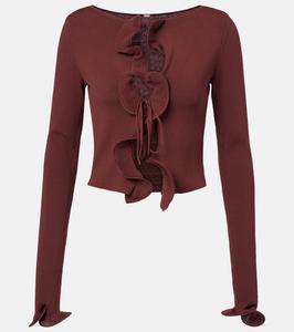 Вязаный топ с рюшами Same, Chocolate Brown