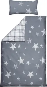 Двустороннее постельное белье серое 1x 155x220 см + 1x 40x80 см Erwin Müller