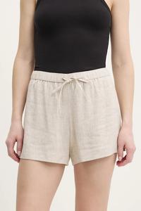 Льняные шорты Abercrombie & Fitch, бежевый