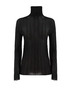 Ребристый свитер с высоким воротником Fabiana Filippi, черный