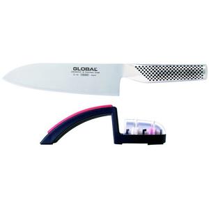 Стартовый набор Global Нож Santoku с minoSharp