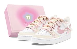 Nike Женские скейтерские кеды Court Borough низкие бело-розово-желтые