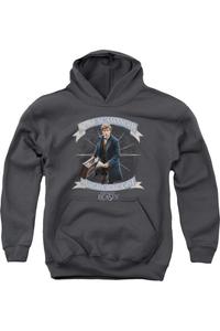Фантастические твари: Молодежная толстовка с капюшоном Newt Scamander Gildan, Charcoal