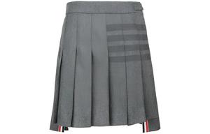 Четырехполосная плиссированная юбка THOM BROWNE, серый