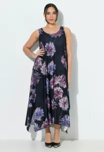 Платье макси миди blüten rundhals ärmellos Ulla Popken, Marine