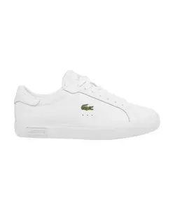 Белые спортивные кожаные кроссовки для женщин Lacoste, белый