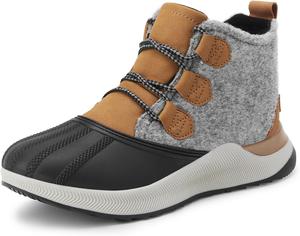 Женские зимние ботинки DREAM PAIRS до щиколотки, водонепроницаемые, на шнуровке, с противоскользящей подошвой, теплые снежные ботинки, модные кроссовки, Brown/Black