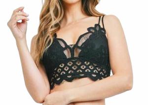 Черный кружевной бралетт с вставками для груди Wholesale Fashion Square