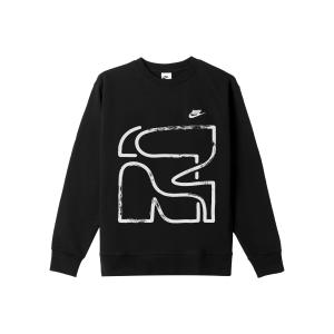 Nike Свитшот мужской черный с круглым вырезом, умеренно свободный, обычный крой