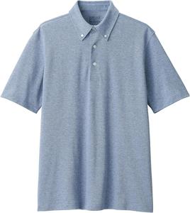 Мужская поло-рубашка MUJI Cool UV-Cut Pique Knit с коротким рукавом и защитой от УФ-излучения (AB1M8A5S), темно-синий