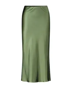 Шелковая юбка миди Roberto Collina, зеленый