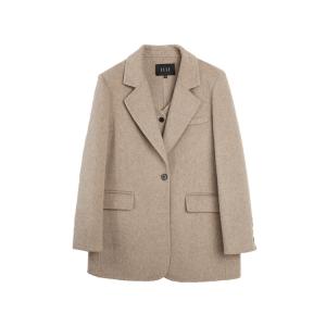 ELLE Пальто женское Khaki с воротником Suit Collar, умеренно прямое