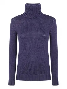 Вязаный топ с воротником-гольф Base, синий