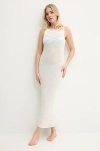 Хлопковое пляжное платье Abercrombie & Fitch, бежевый