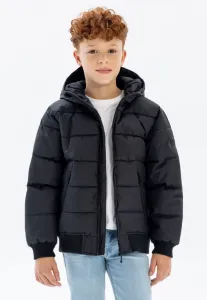 Утепленная зимняя куртка на молнии с капюшоном Minoti, Black