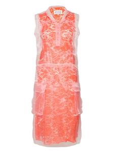 Maison Margiela многослойное платье миди, оранжевый