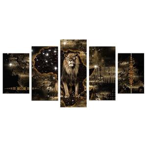Фреска Artgeist Golden Lion (5 шт), 100 см, золотой