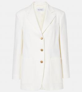 Однобортная хлопковая куртка для строевой подготовки Max Mara, Bianco