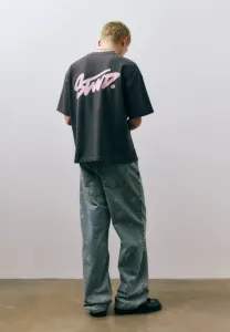 Базовая футболка с квадратным логотипом Pull&Bear, Grey