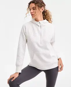 Женская свободная стеганая худи с полумолнией Id Ideology, загар/бежевый