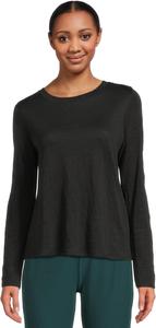 Женская футболка с круглым вырезом и длинным рукавом Eileen Fisher, Black