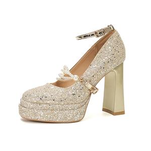 Туфли на высоком каблуке 11 см, женские Bamiti, Champagne