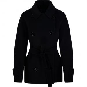 Пальто двубортное с поясом Max Mara MaxMara, черный