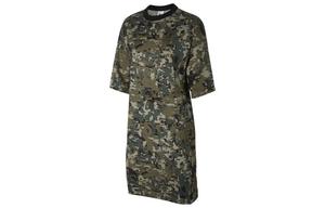 Платье с короткими рукавами женское оливково-зеленое Nike