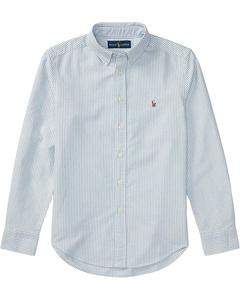 Рубашка Polo Ralph Lauren Kids Striped Cotton Oxford Shirt, цвет Light Blue Stripe