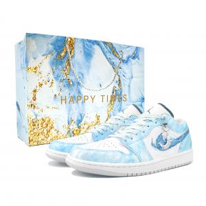 Jordan Баскетбольные кроссовки Air 1, износостойкие, винтажные, унисекс, небесно-голубые