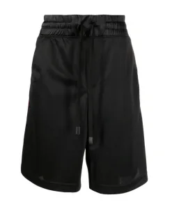 Шорты из полиэстера и нейлона с лентой с логотипом Versace Jeans Couture, черный