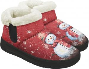 Рождественские снегоступы Forchrinse для женщин и мужчин, удобные теплые плюшевые ботильоны, зимние уличные ботинки с противоскользящей подошвой, Christmas Snowman