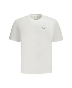 Белая хлопковая футболка с вышивкой Pepe Jeans, белый