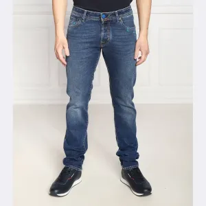 Джинсы узкого кроя никелевого цвета Jacob Cohen, синий