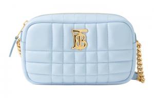 Сумка Lola Quilted из кожи, камера, через плечо, миниатюрная, женская, светло-голубая Burberry