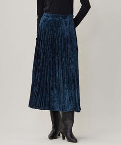 Плиссированная юбка из полупрозрачного бархата, пригодная для стирки.