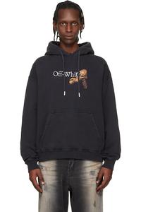 Off-White Черная толстовка с капюшоном в виде стрелы Купидона