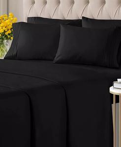 Комплект постельного белья из микрофибры, 6 предметов - полный CGK Unlimited, черный